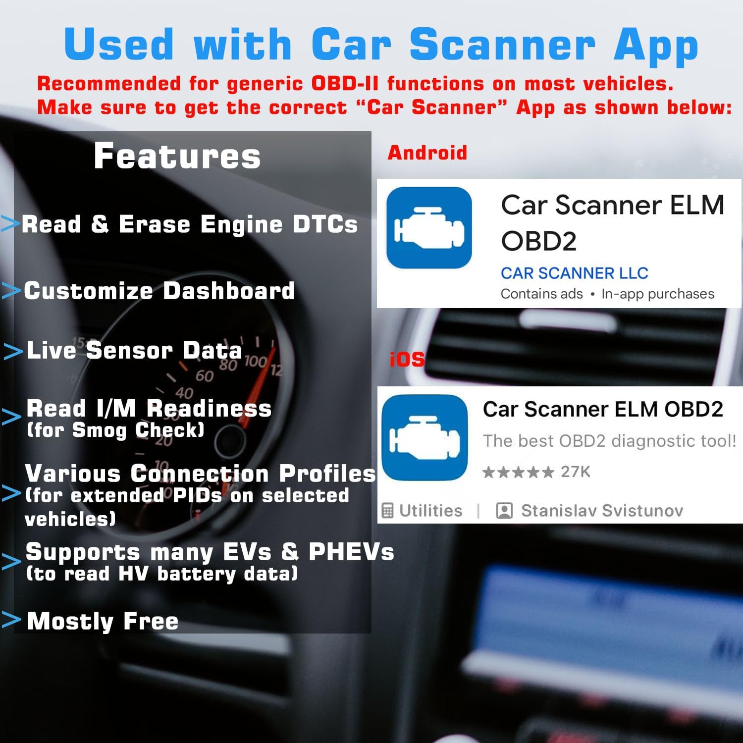 Thumbnail 1 de Veepeak OBDCheck BLE OBD II Scanner