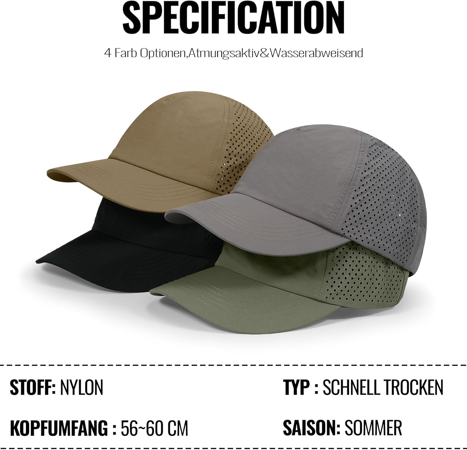 Thumbnail 4 de CLAPE Mesh Baseball Cap – atmungsaktive, schnell trocknende 5-Panel Kappe für Sommer, Outdoor und Sport