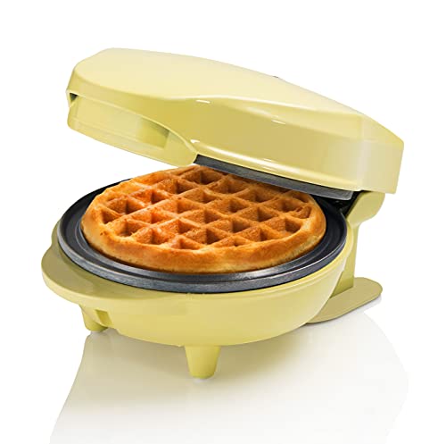 Detalle de Bestron Mini gofrera retro de 550 W para gofres pequeños (Ø 10 cm) en amarillo