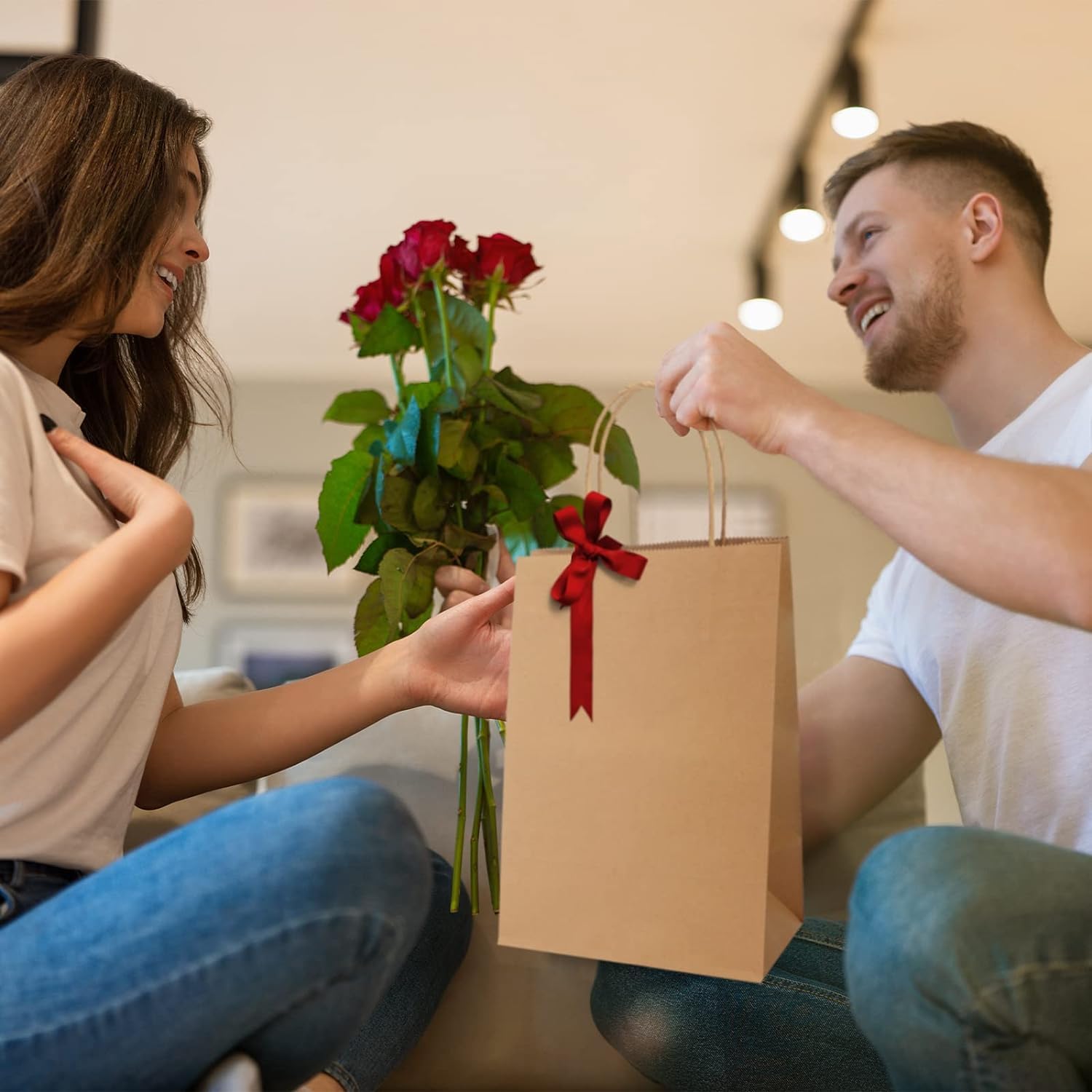 Thumbnail 5 de Switory 50 Stk Braun Papiertüten 20,3×12×26,7 cm 🛍️