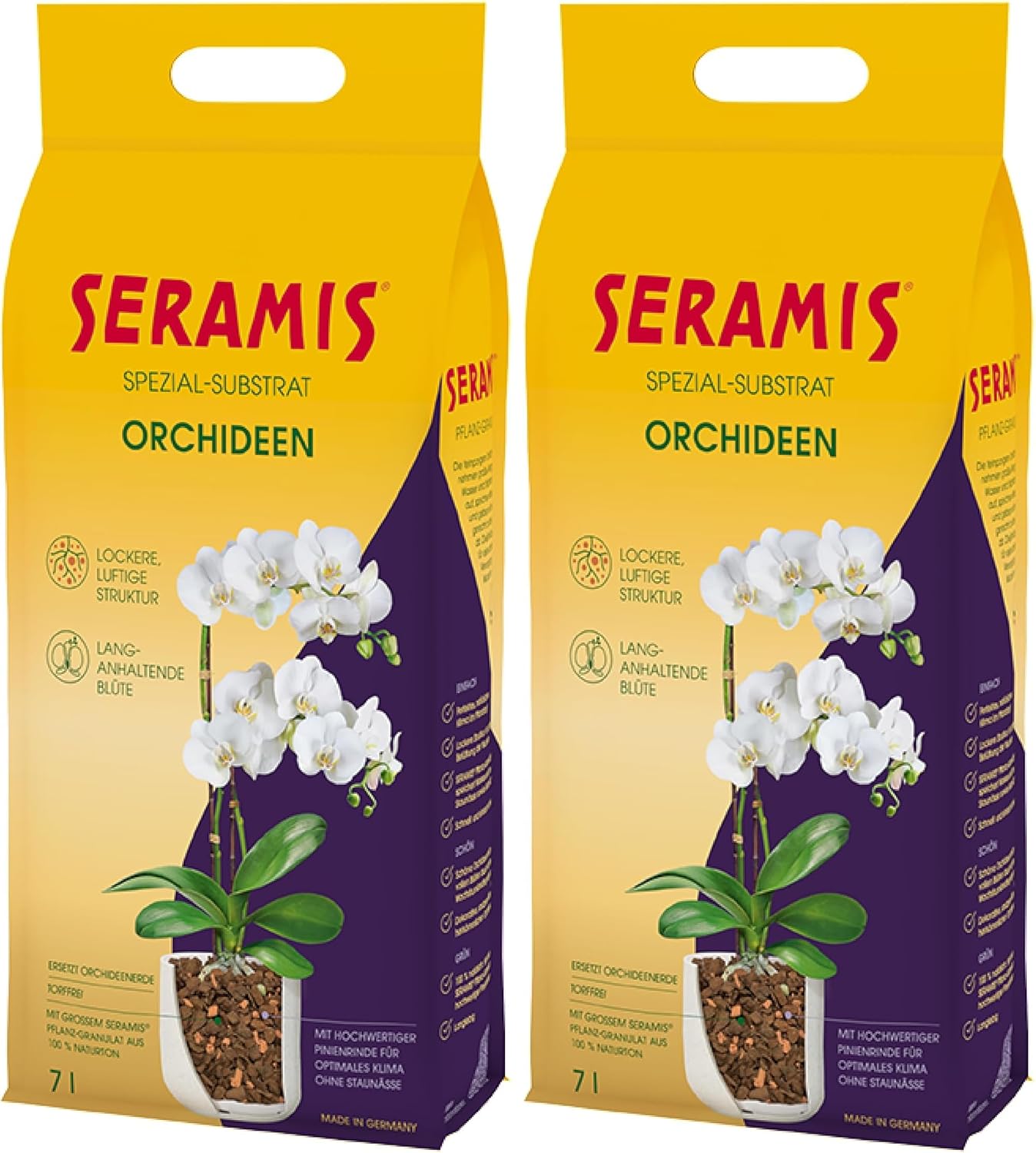 Detalle 2 de Seramis Spezial-Substrat für Orchideen, 7 l – Tongranulat und Pinienrinde für optimale Belüftung und Nährstoffversorgung