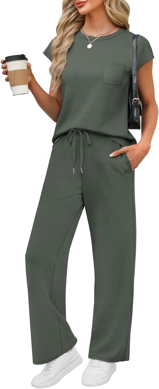 Thumbnail 5 de WIHOLL Two Piece Sets Wide Leg Crop Pants