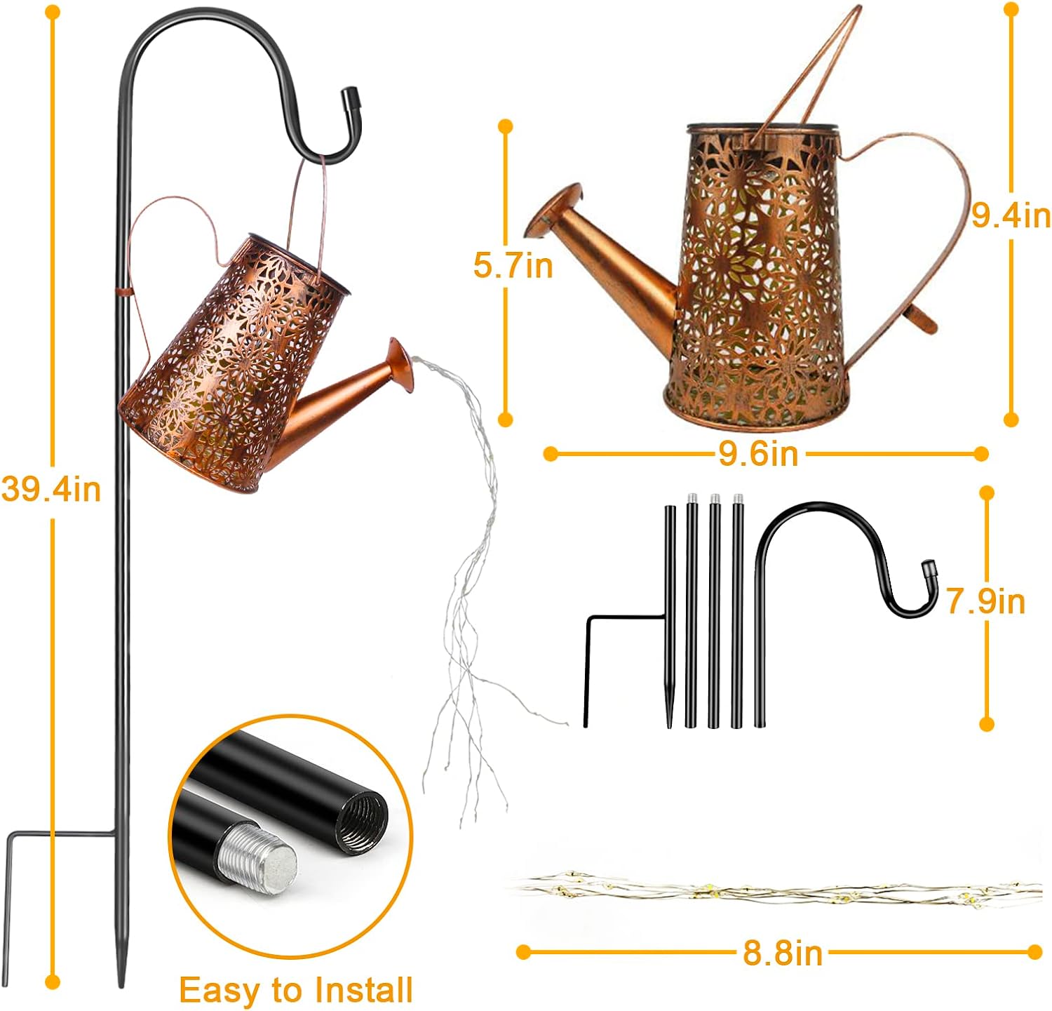 Thumbnail 6 de FLSEPAMB Watering Can Solar Lights 2 Pack