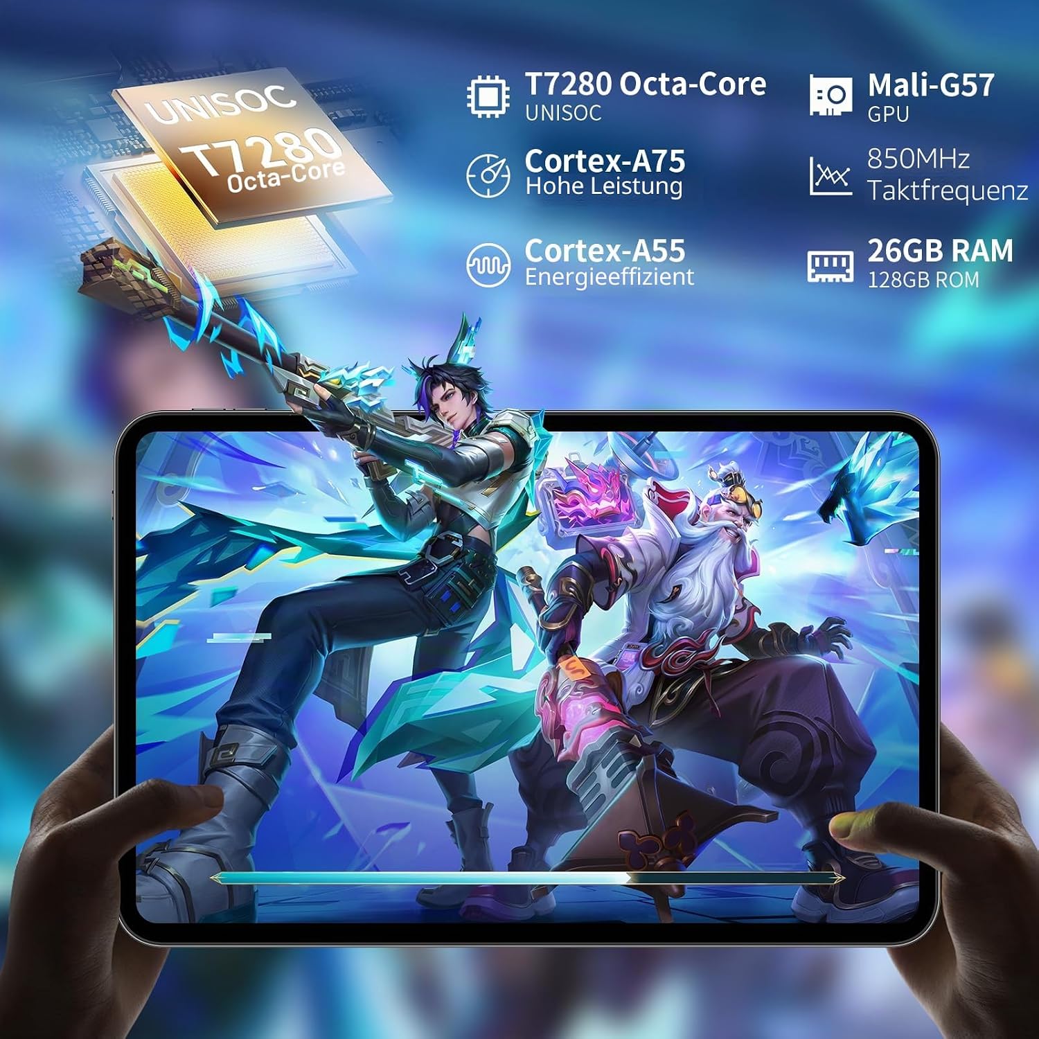 Thumbnail 6 de TECLAST Tablet T65 13,4 Zoll mit 120 Hz Display, Android 16, 4G LTE Dual SIM, 26 GB RAM / 128 GB ROM (erweiterbar bis 4 TB) – ideal für Streaming und mobiles Arbeiten