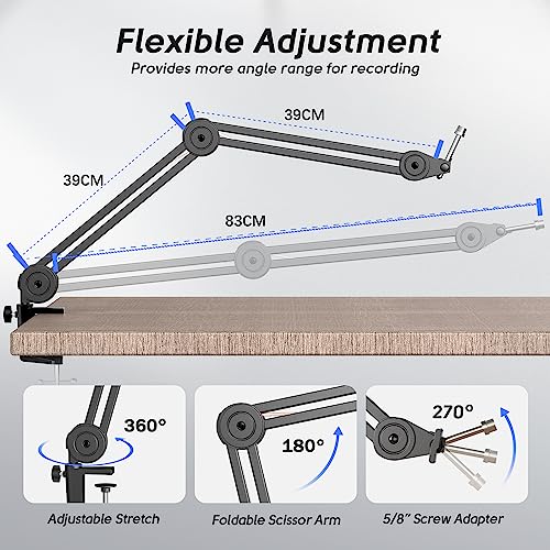 Thumbnail 2 de FIFINE Mikrofonarm – verstellbar, robust und platzsparend mit Adapter und Kabelbindern
