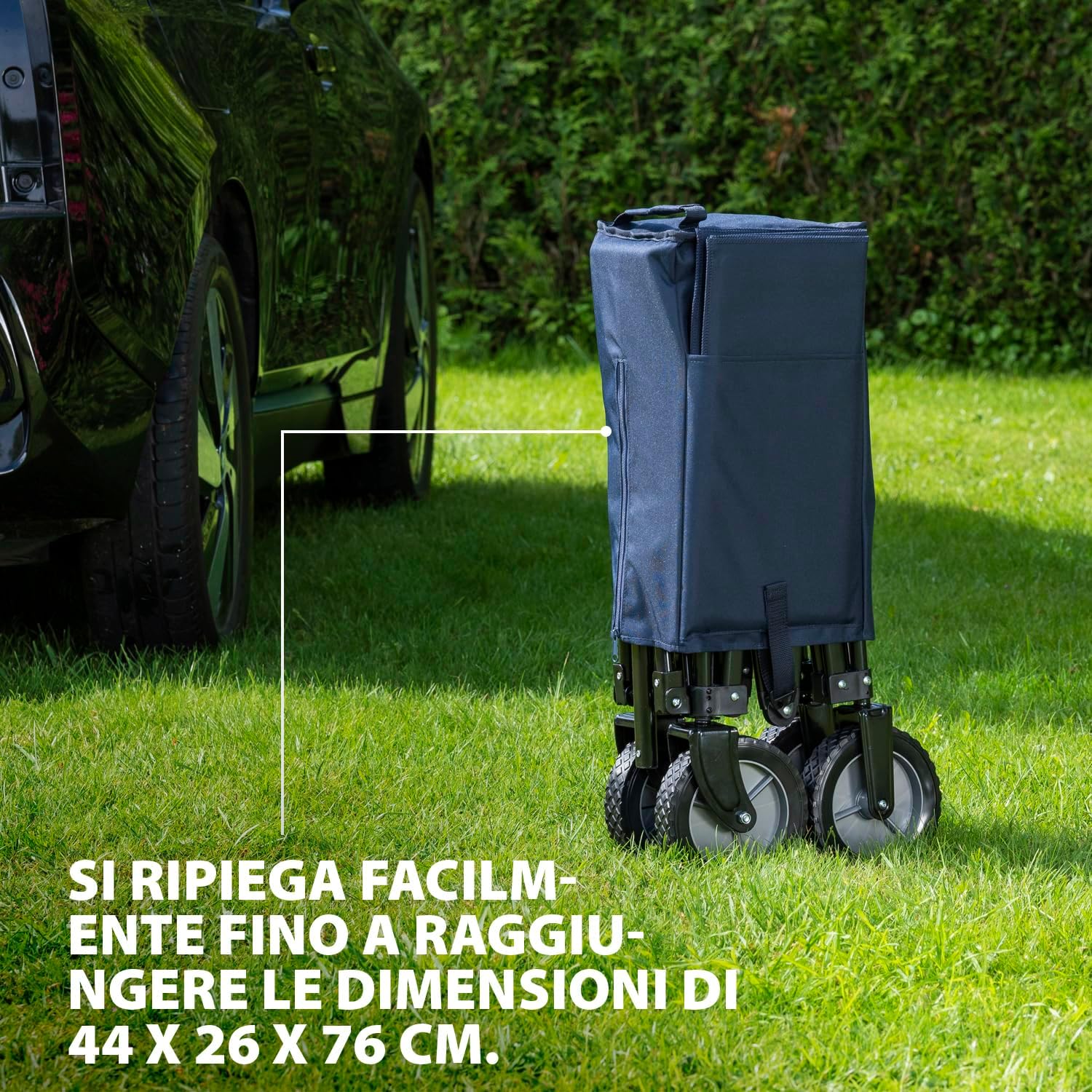 Thumbnail 6 de Campart HC-0910: carrello da spiaggia pieghevole da trasporto 70 kg con borsa – Blu