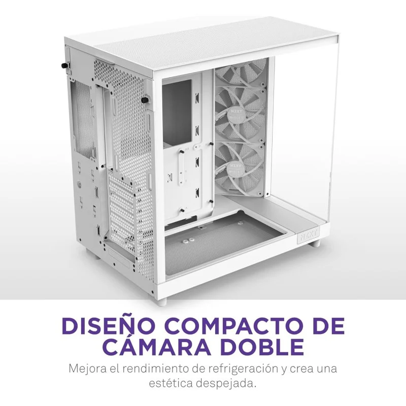 Thumbnail 2 de NZXT H6 Flow RGB Mid Tower de cristal templado con USB-C en blanco