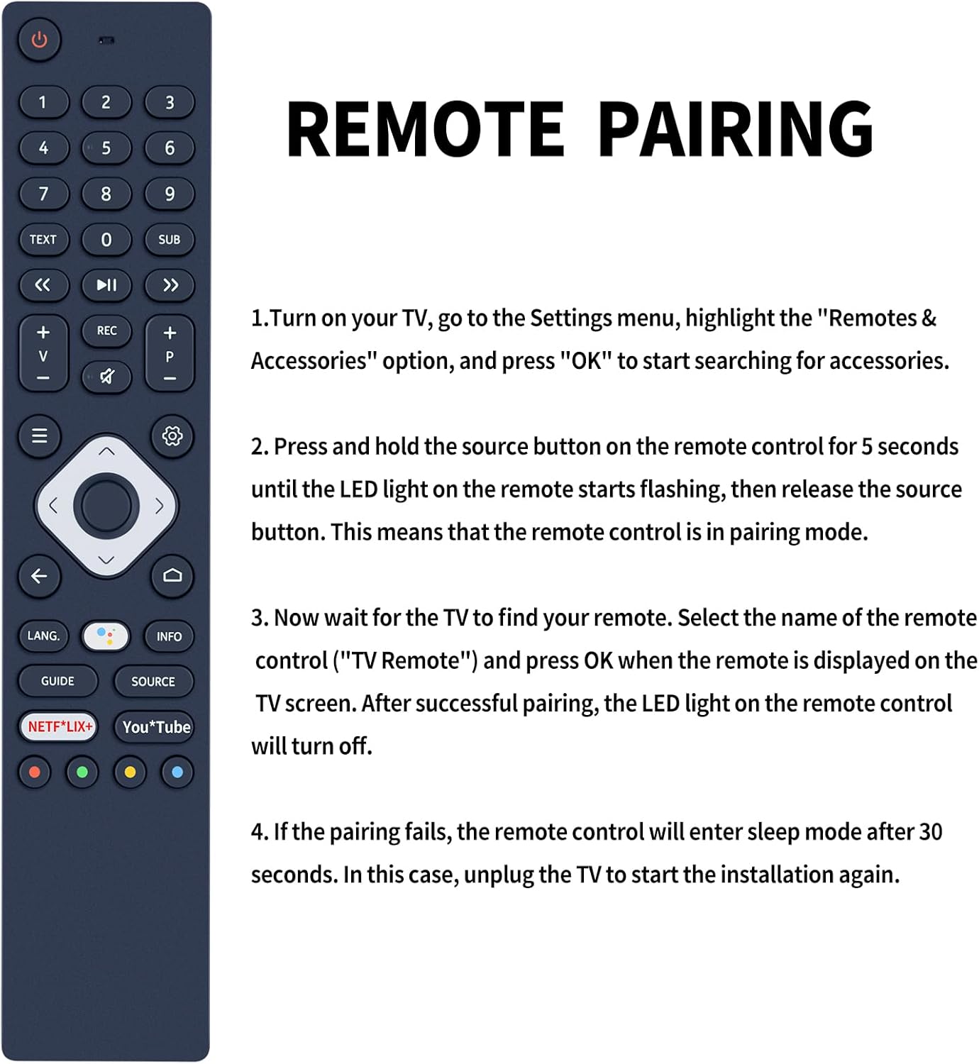 Thumbnail 3 de TCNOUMT Voice Replacement Remote Control for Nokia SMART TV 5800A