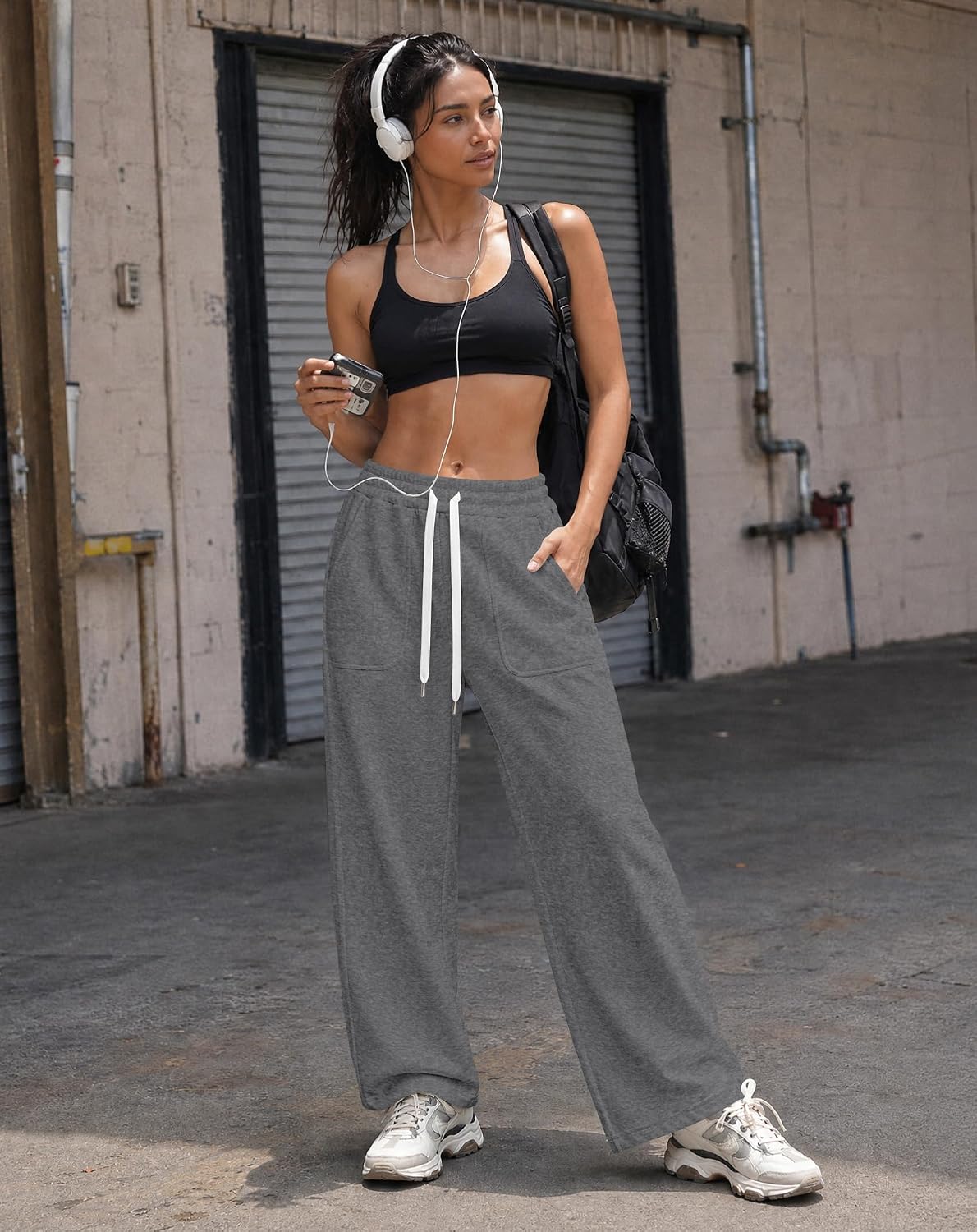 Detalle de SEMARO Wide-Leg Sweatpants, Cotton-Blend