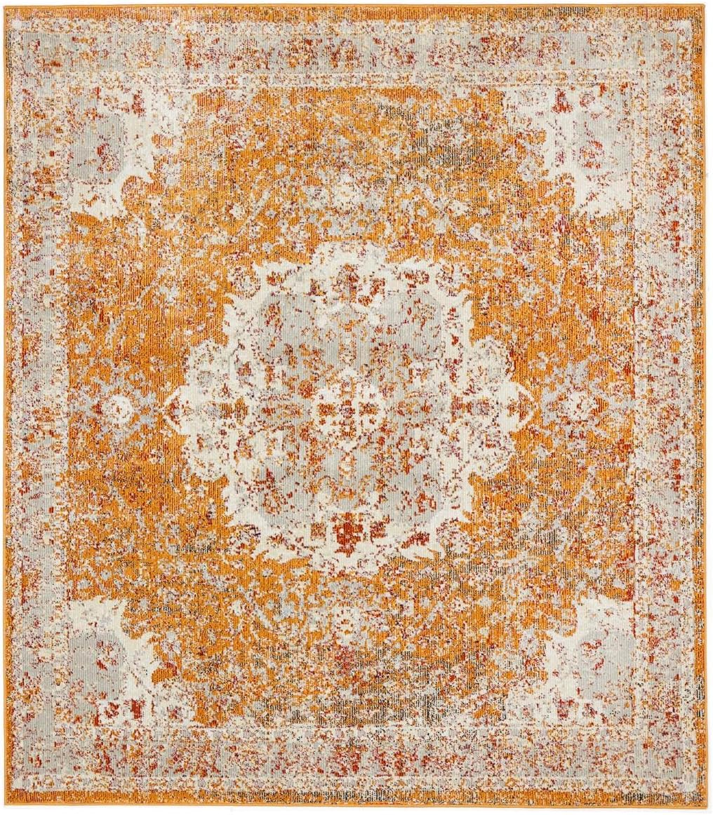 Detalle de RugVista Nadia Rug, 250 x 300 cm, Orange Vintage Geometric