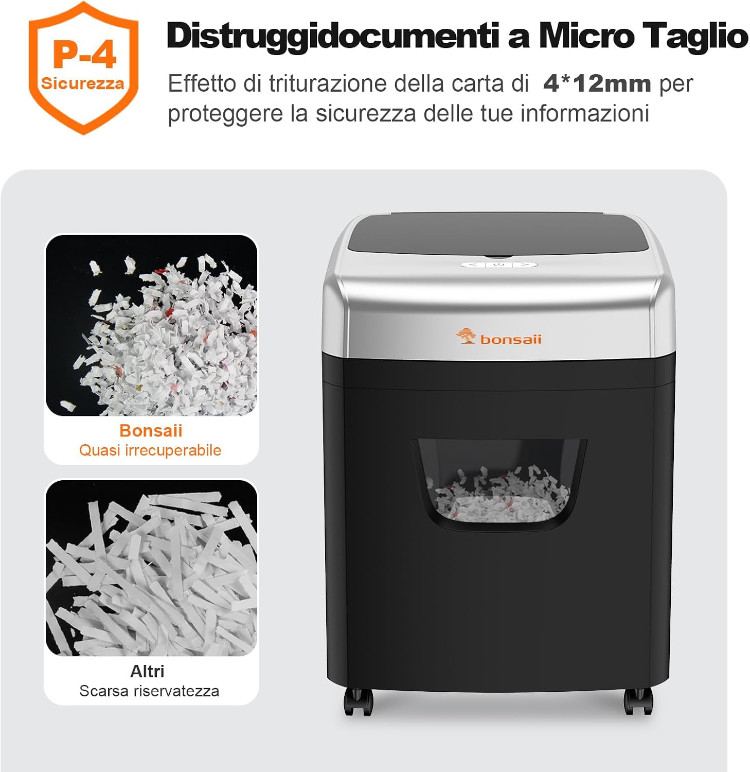 Thumbnail 2 de Bonsaii trituratore documenti 120 fogli P-4