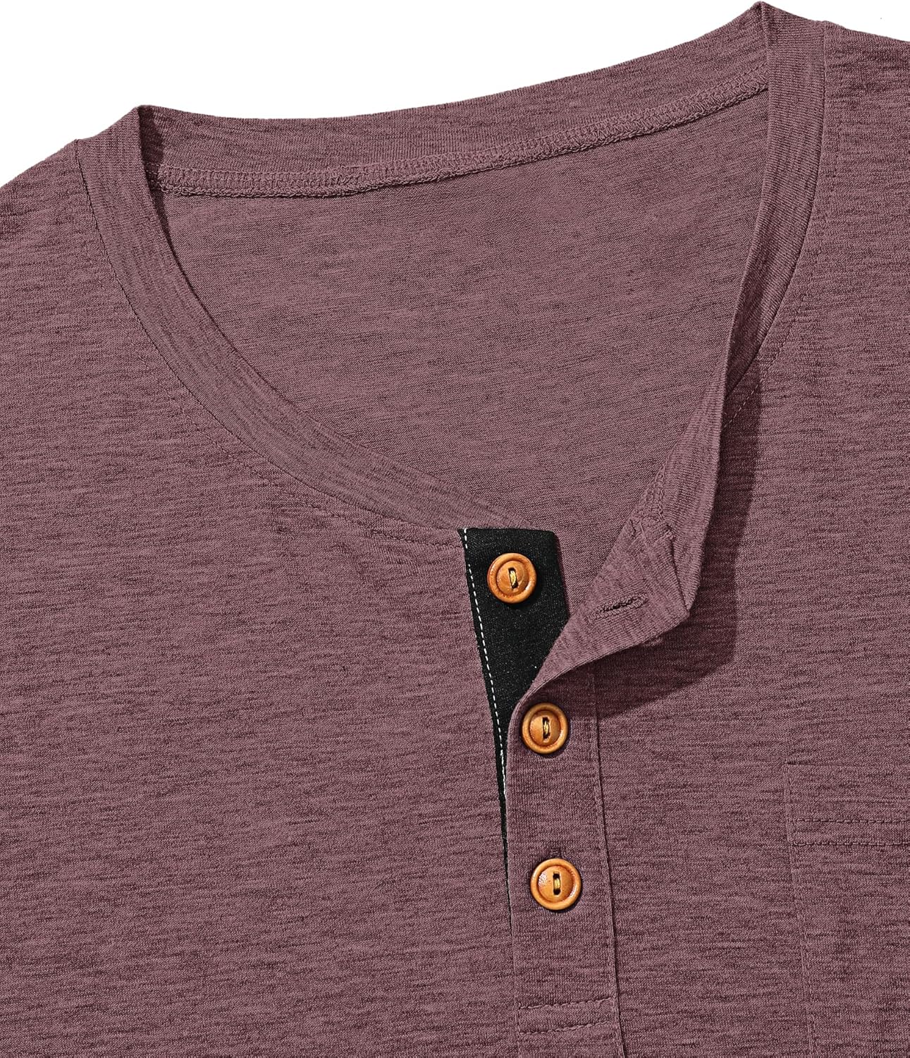 Thumbnail 4 de TARAINYA Henley T-Shirts Herren – Baumwolle Kurzarm mit Brusttasche, Größe M–4XL