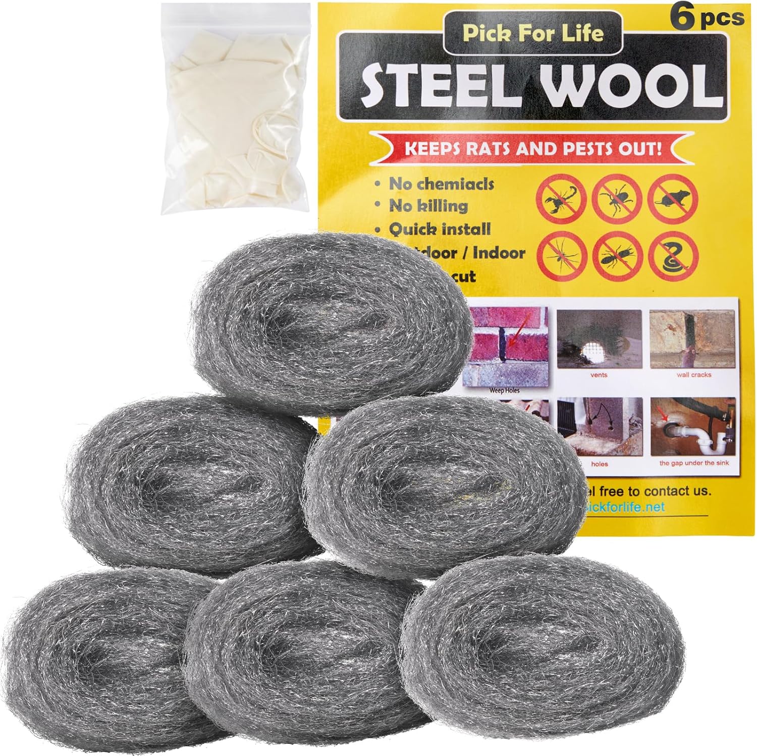 Detalle de Steel Wool Mice 0000 6 Pack