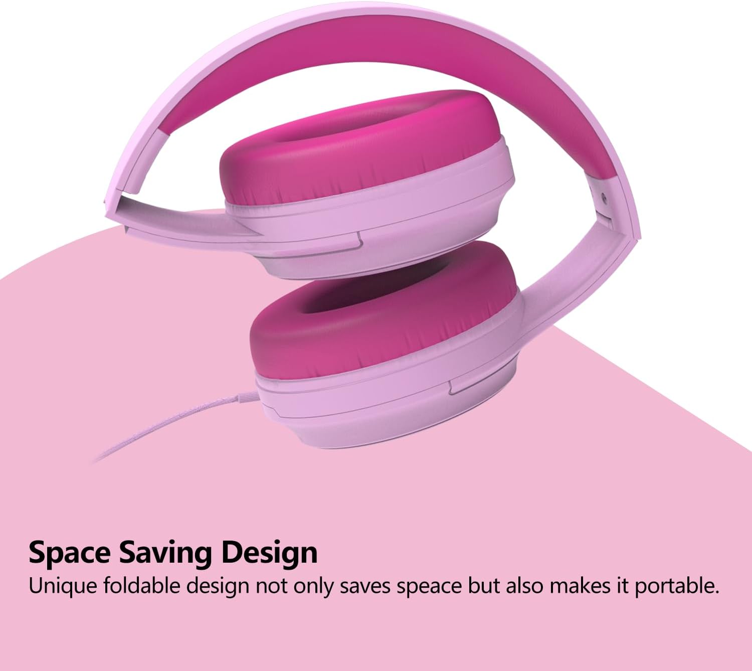 Thumbnail 6 de Usoun Kids Headphones: Wired Over-Ear with 85/94dB Volume Limiter (Pink)