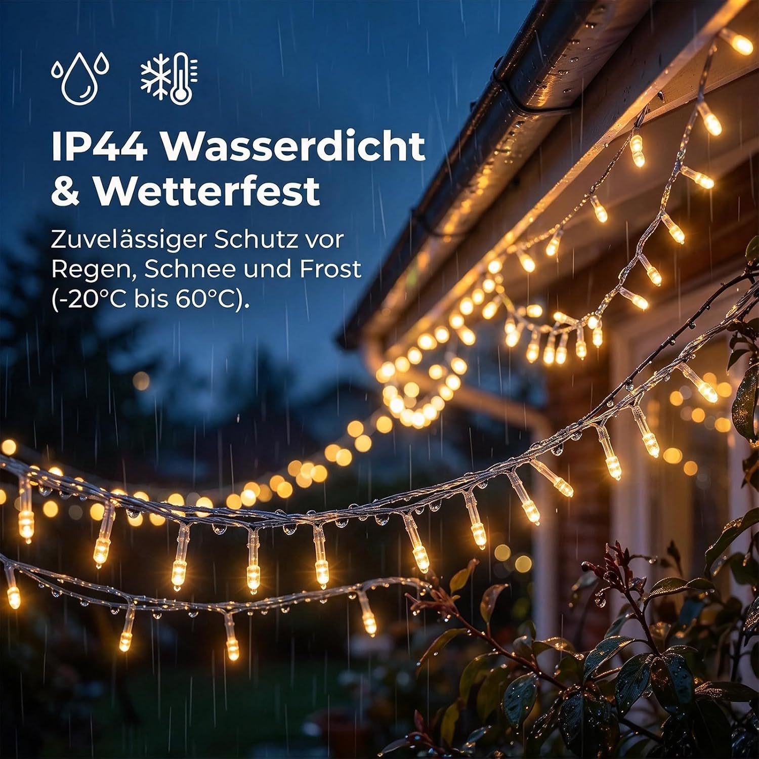 Detalle 2 de Hopelit DCTM-10W łańcuch świetlny LED 10 m, 100 diod, ciepła biel, IP44