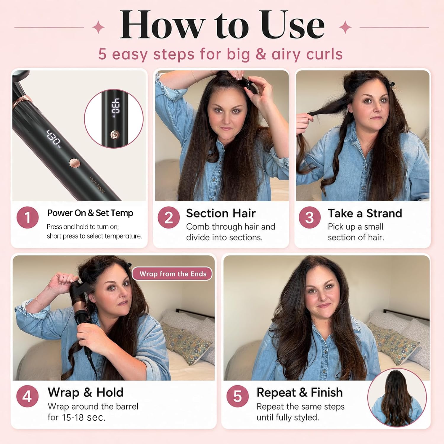 Detalle de Hahahope curling iron, 2-inch barrel