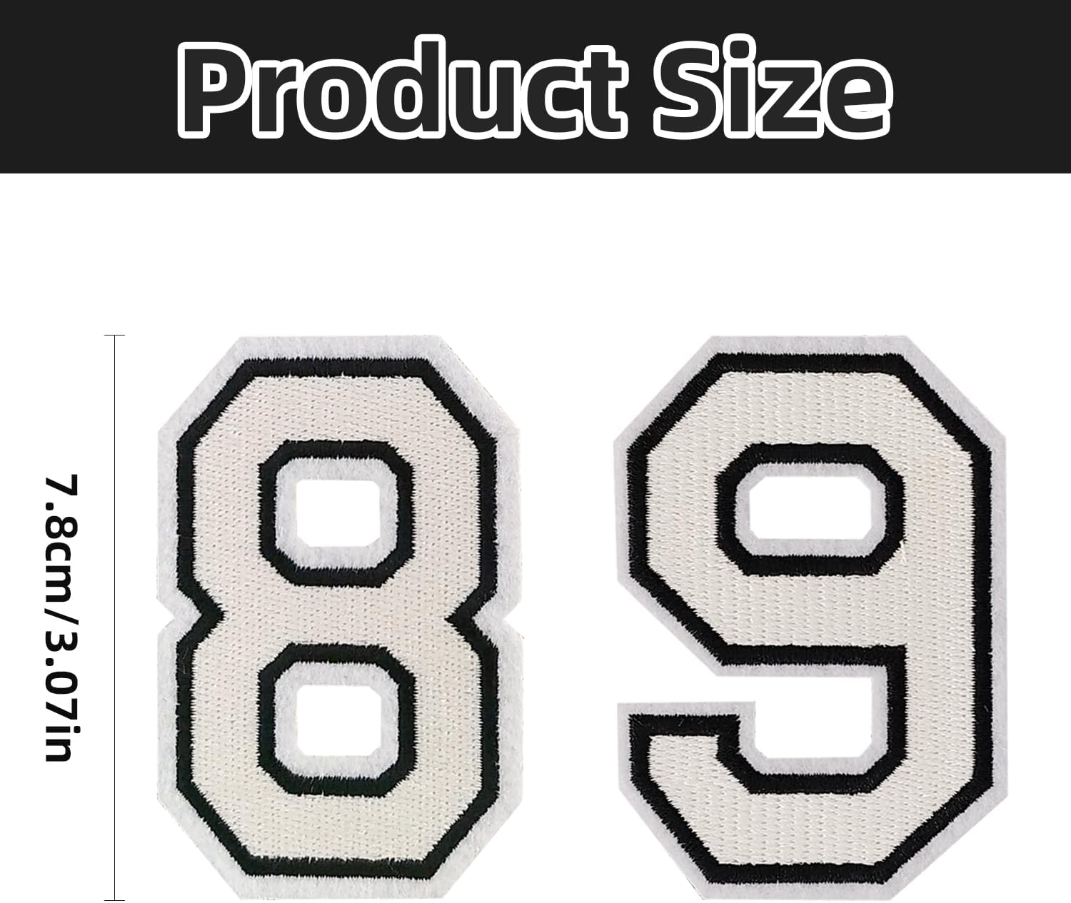 Detalle 2 de AXEN Iron-On Number Patches, 3.1-Inch