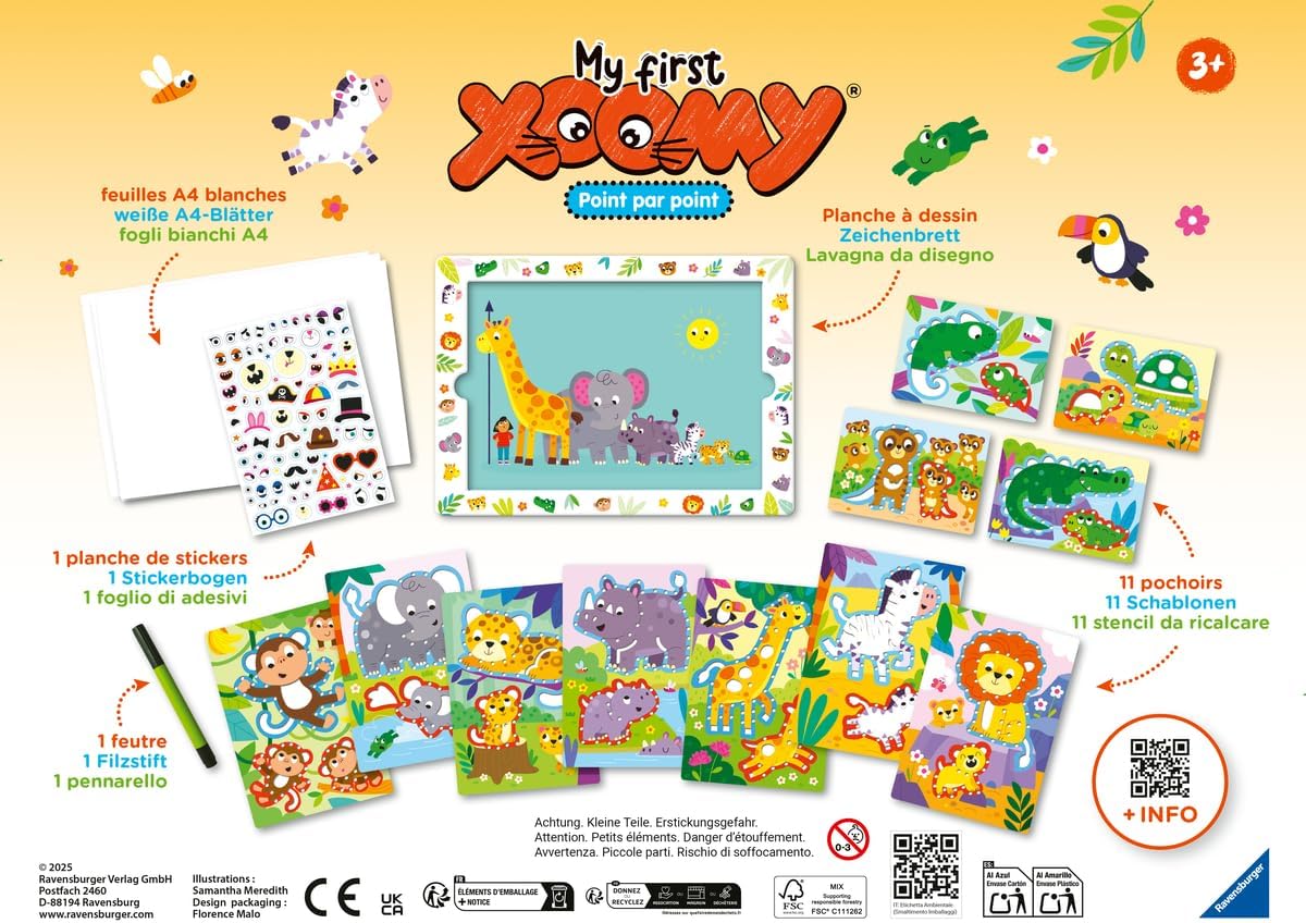Detalle de Ravensburger My First Xoomy – Point par Point, Mes Premiers Dessins (Safari) – Dès 3 Ans