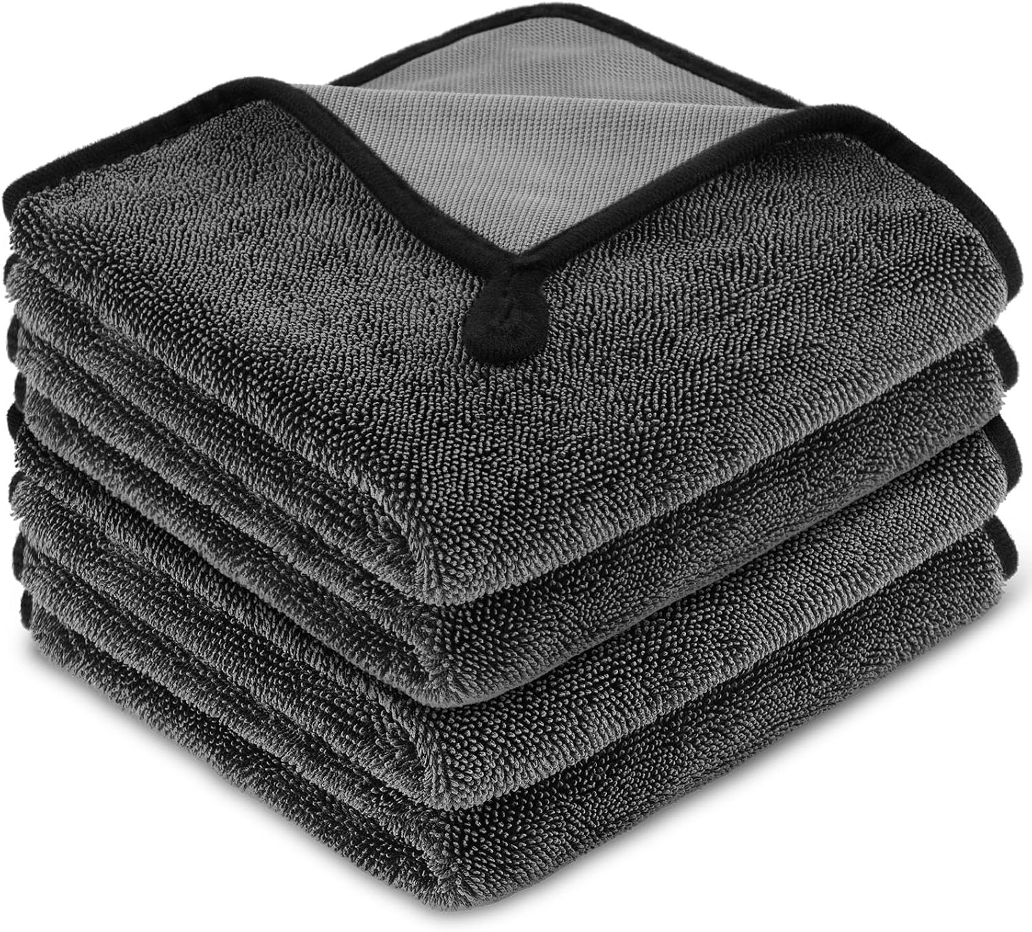URAQT confezione da 4 panni in microfibra 40×40 cm (600GSM) per pulizia auto, vetri e bagno