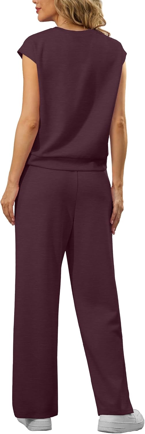 Detalle de GRECERELLE Two Piece Outfits for Women – Summer Lounge Set with Pockets