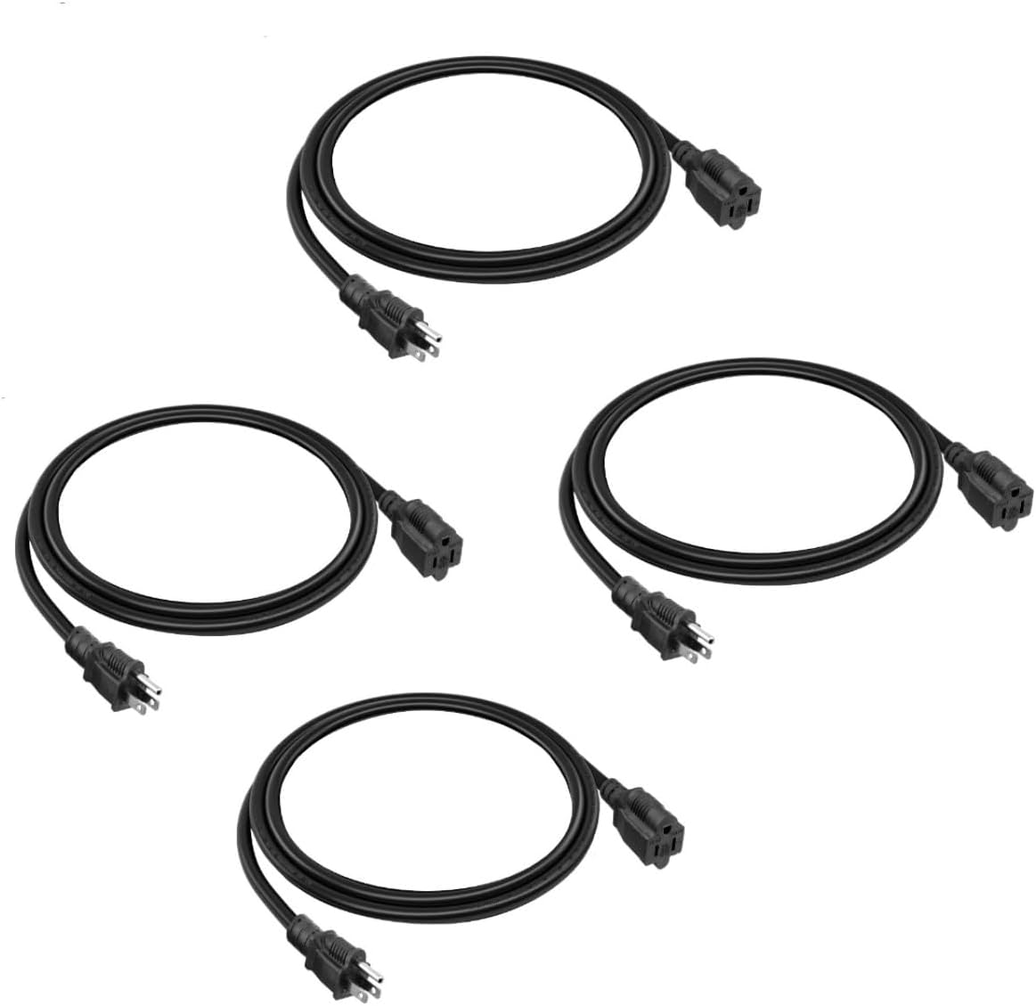 Detalle de Belllights B503-4 3-Foot Extension Cords, 16 AWG SJTW, 4-Pack