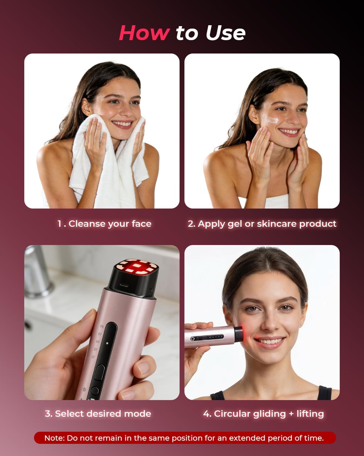 Detalle 2 de Face Massager Facial Lifting Device — Electric Face Sculpting Tool with EMS Microcurrent Massage