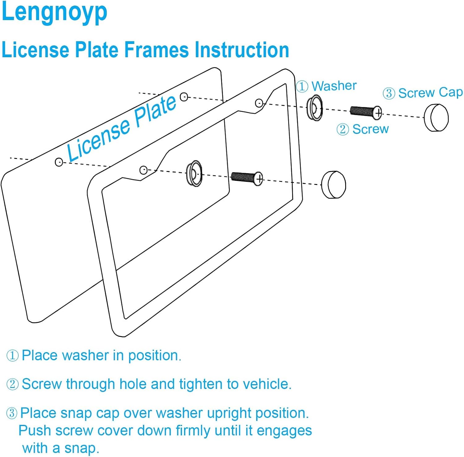 Thumbnail 5 de Premium Matte License Plate Frame 12.25in