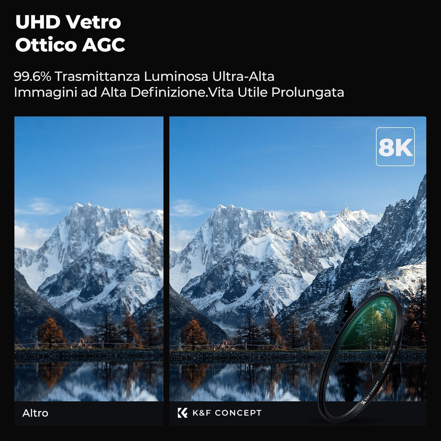 Thumbnail 2 de K&F CONCEPT Nano-Xcel 77mm Filtro UV protettivo con vetro ottico e rivestimento Nano