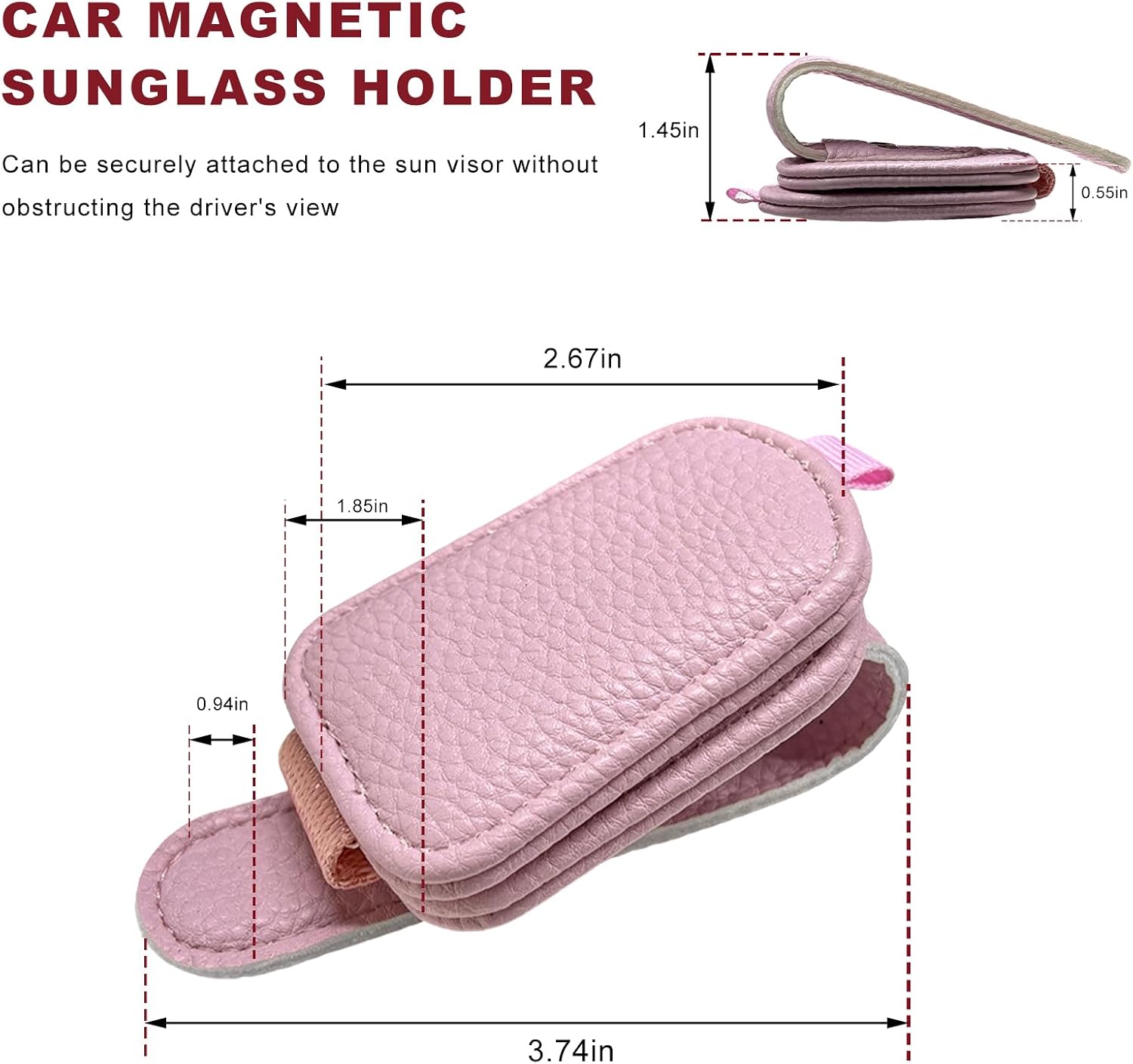 Detalle 2 de LSKASELUE Car Sunglasses Holder, Leather