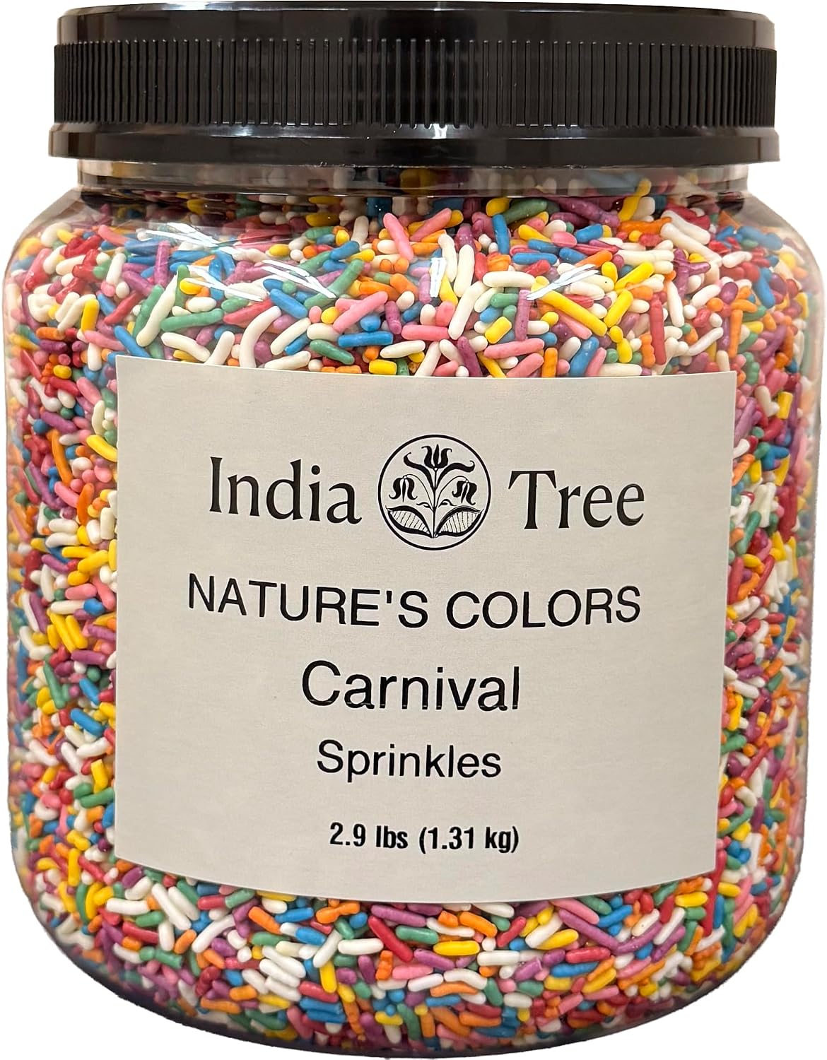 Detalle de India Tree 70829 Nature's Colors Carnival Rainbow Sprinkles, 2.9 lb