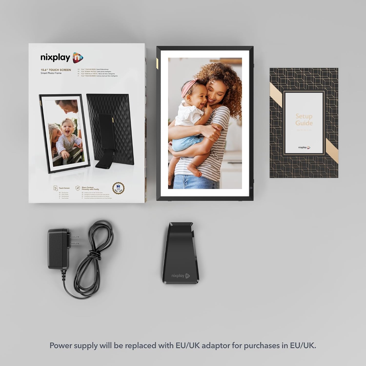 Detalle de Nixplay 15.6" Digital Touch Screen Picture Frame with WiFi (Black/White Matte)