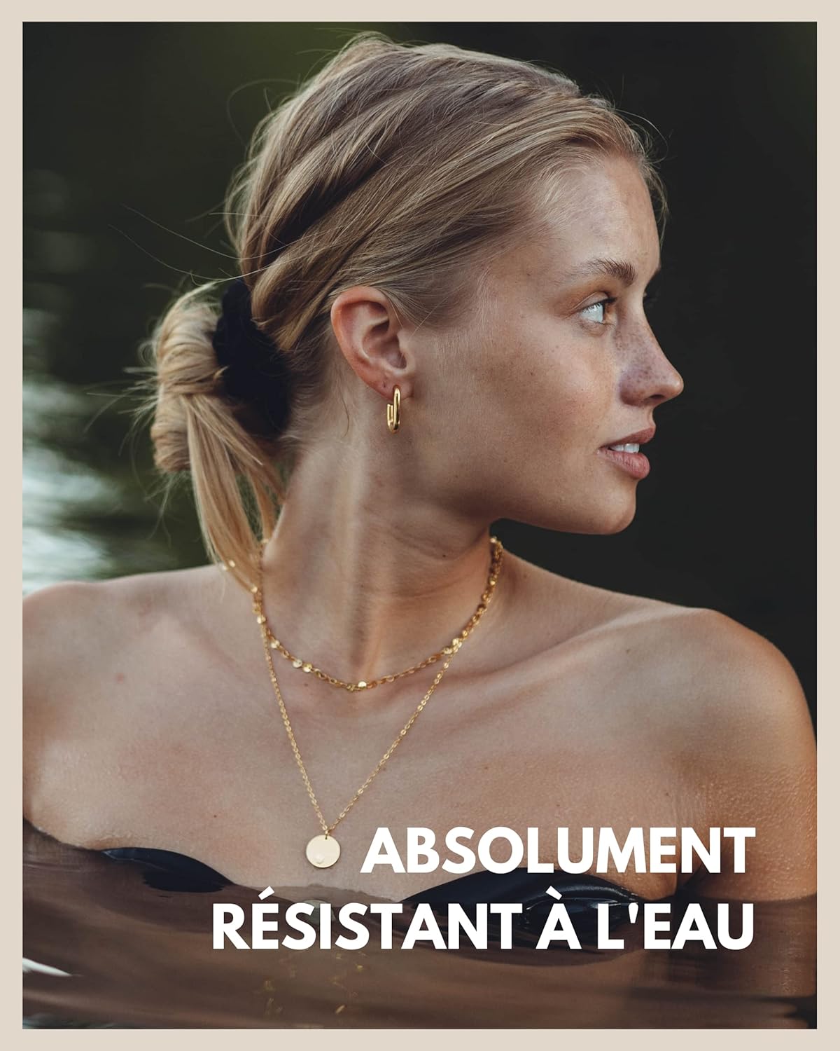 Detalle de GD GOOD.designs EST. 2015 Collier multi-rangs pour femmes à plaquettes (acier inox, résistant à l’eau)