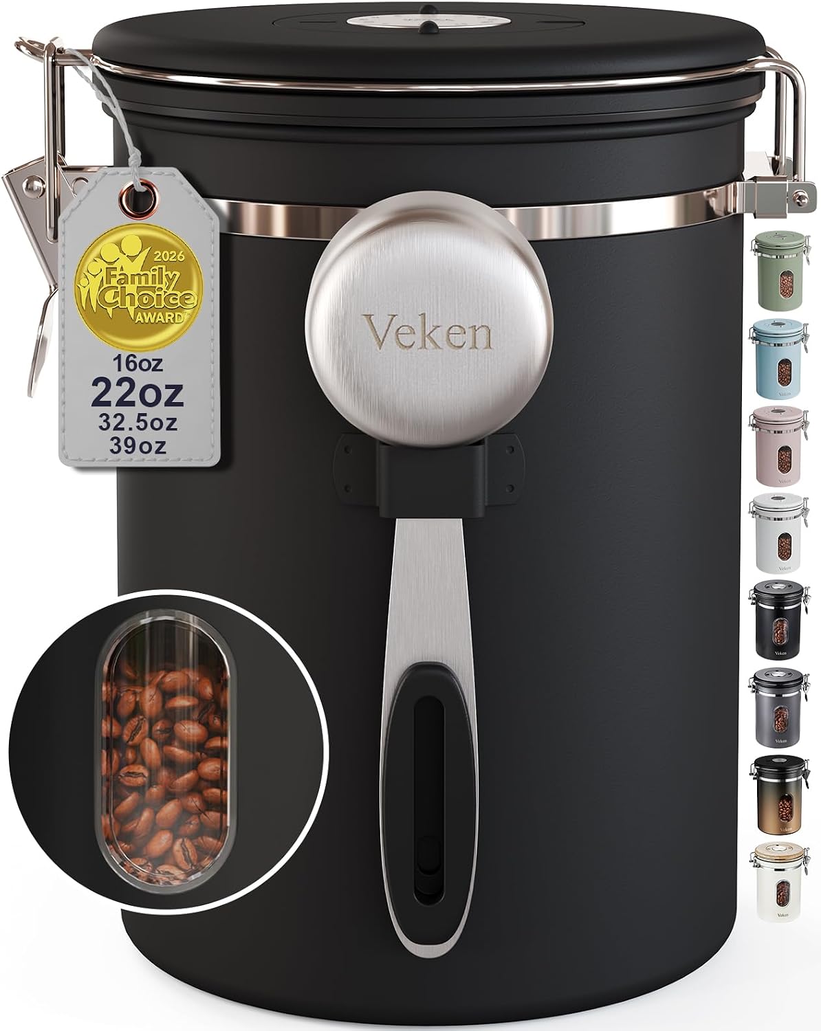 Detalle de Veken Coffee Canister with Window