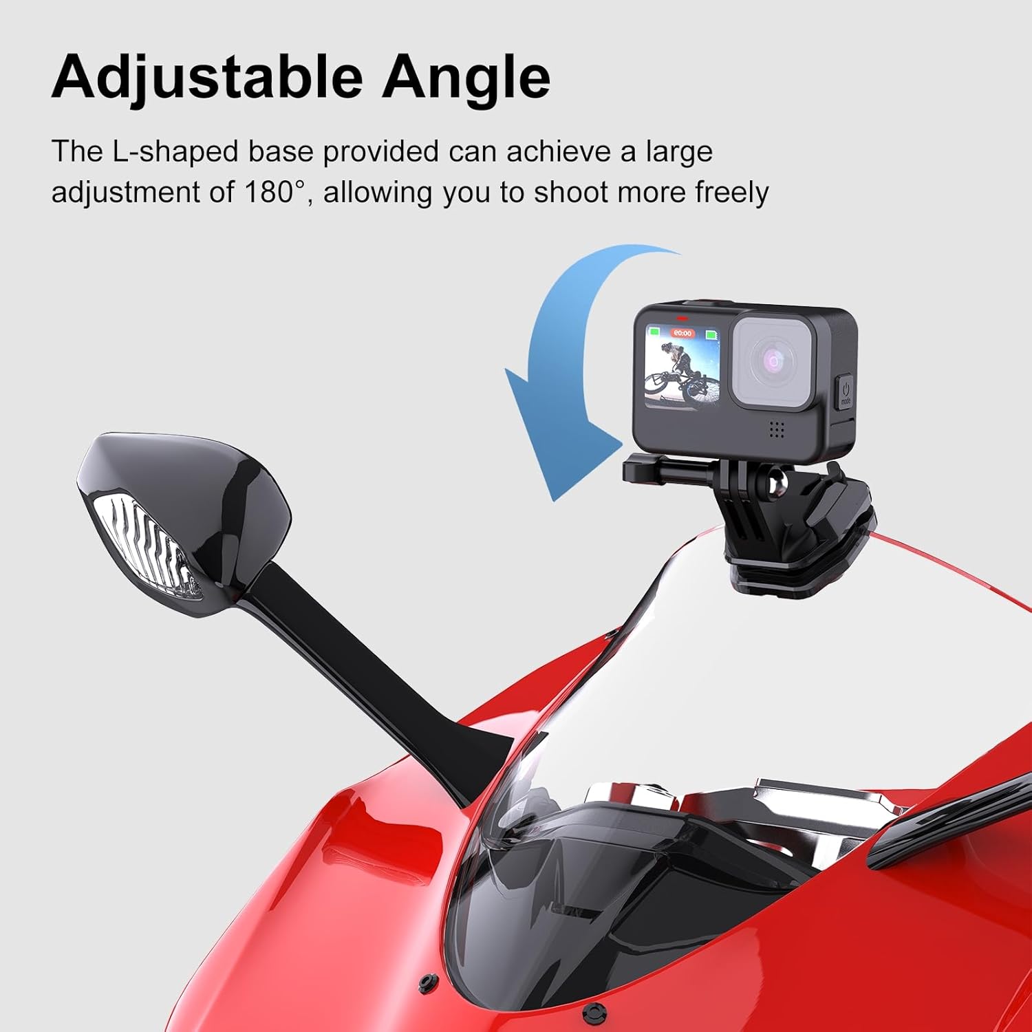 Thumbnail 4 de PULUZ Motorcycle Windshield Action Camera Mount Clip for Go Pro Hero12 Black & More