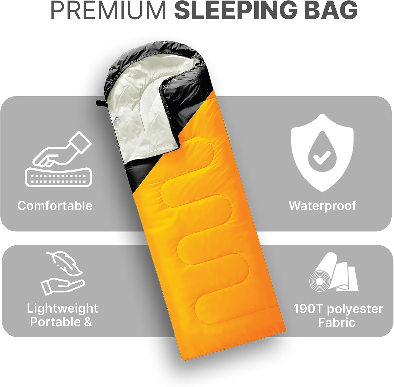 Detalle de Azark - Sac de couchage léger 4 saisons, 220 x 75 cm, 1,3 kg, imperméable et lavable en machine