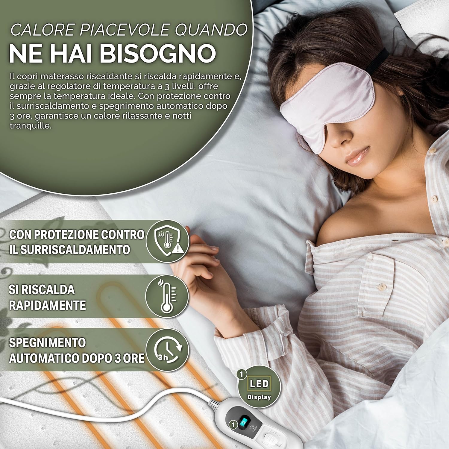 Thumbnail 1 de sinnlein Sottocoperta Elettrica Termica 160 x 140 cm con 2 Zone Termiche e Spegnimento Automatico