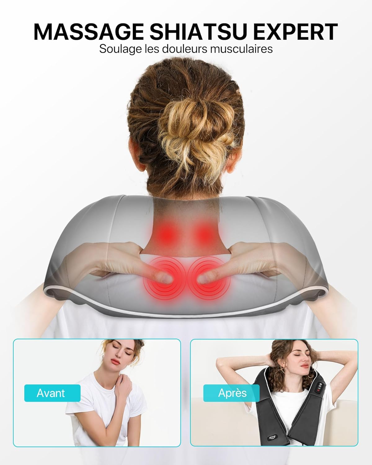 Detalle 2 de ALLJOY Masseur Cervical 3D 8 nœuds