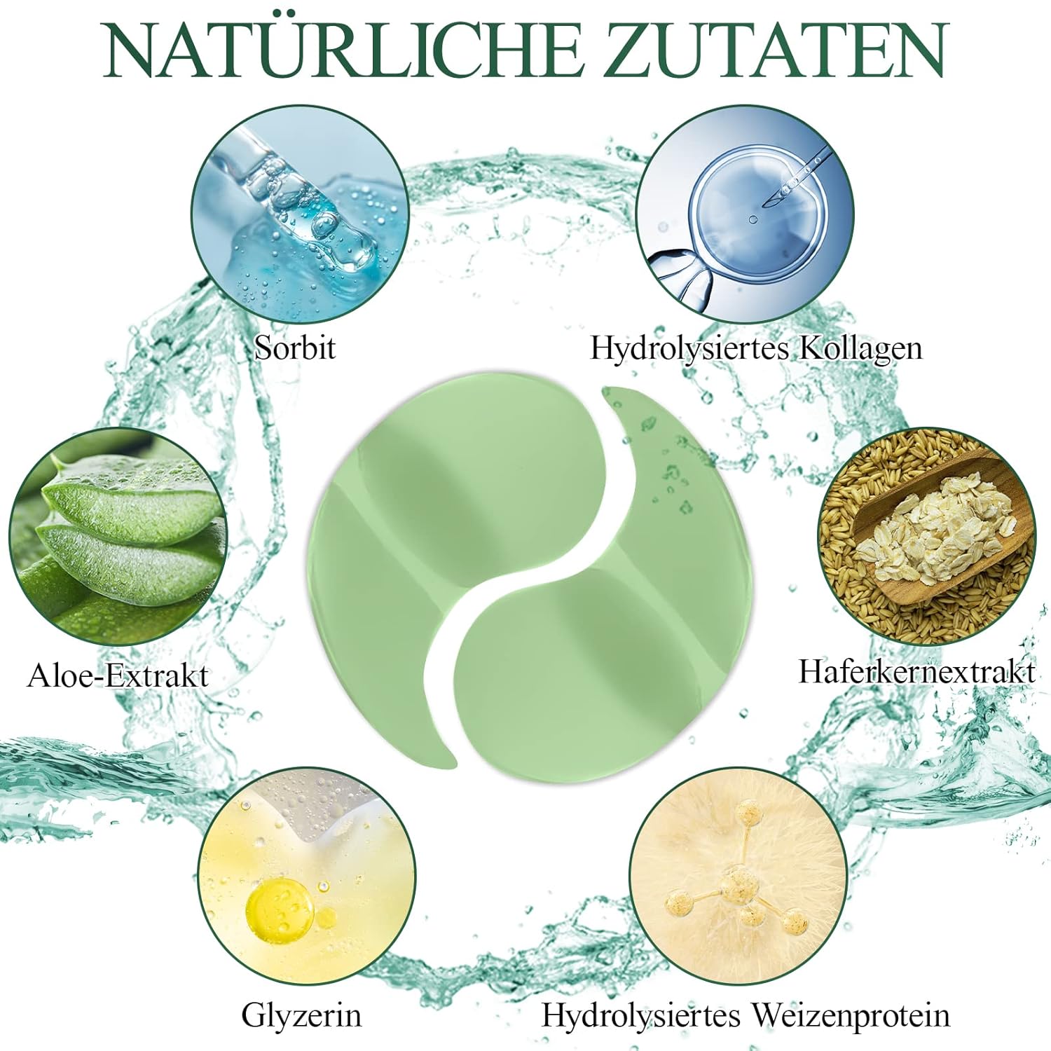 Detalle de Eveellyn Augenpads (60 Stück) mit Aloe Vera-Extrakt gegen Augenringe, Tränensäcke & Falten