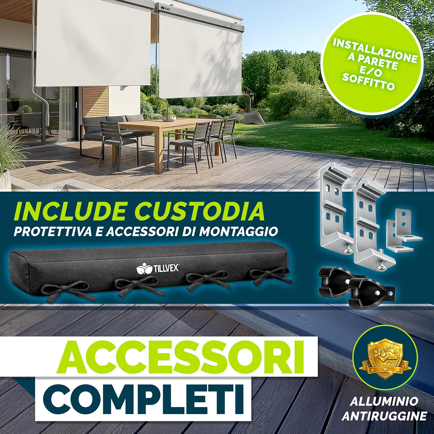 Thumbnail 5 de tillvex Tenda da sole verticale 140 x 250 cm 🏡