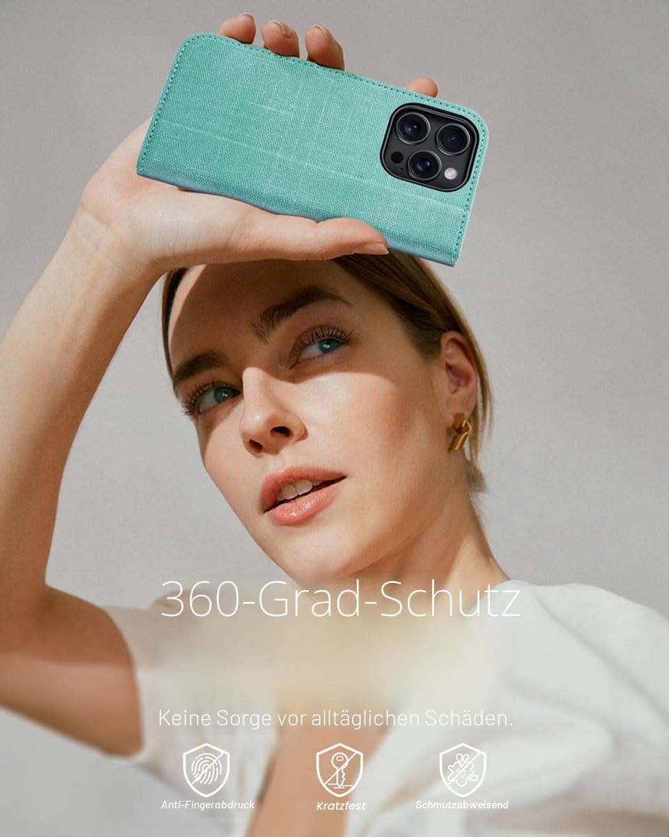 Thumbnail 6 de OCASE iPhone 16 Pro Hülle mit Kartenfach, Standfunktion & RFID-Schutz (PU-Leder) – Klapphülle für 6,3 Zoll