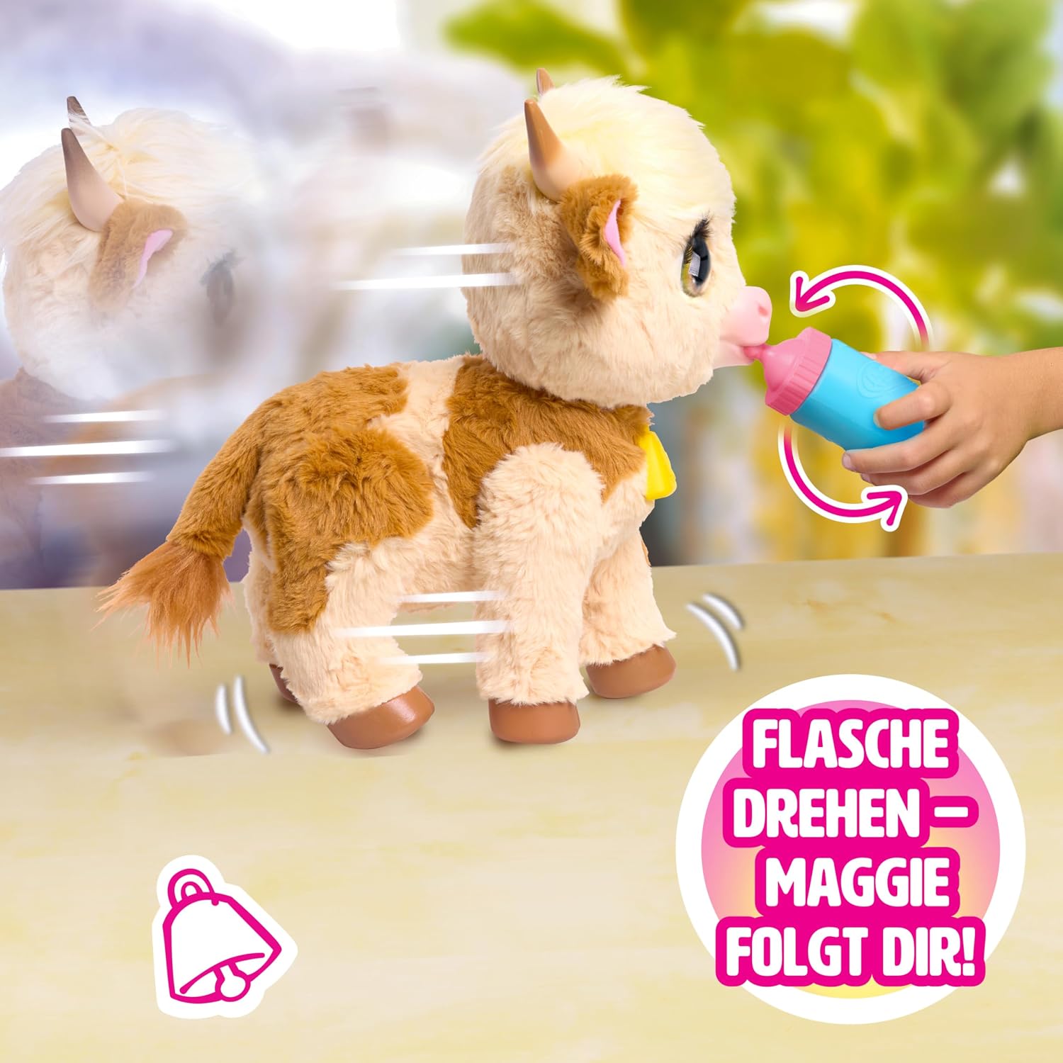 Detalle de Just Play furReal Maggie, die Kuh – interaktives Funktionsplüschtier (50+ Geräusche, 28 cm) ab 4 Jahren