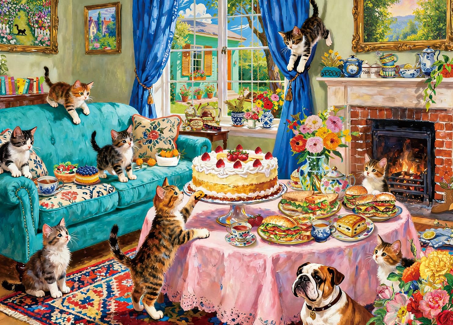 Detalle de 500-Piece Jigsaw Puzzles for Adults: Cute Kitten Scene (49 x 35 cm)