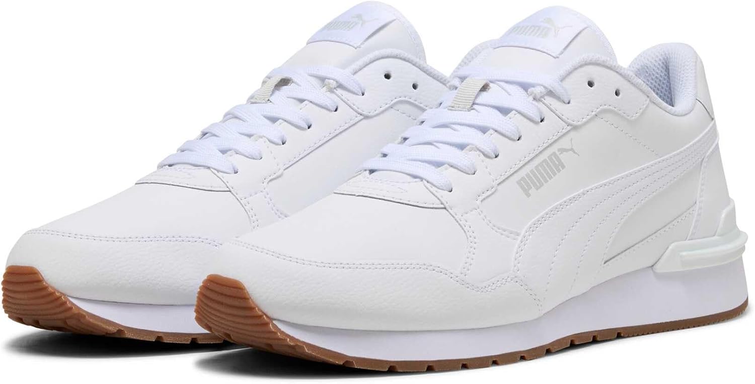 Detalle de PUMA ST Runner V4 L Unisex-Sneaker – White/Glacial Grey/Gum, 9.5 UK