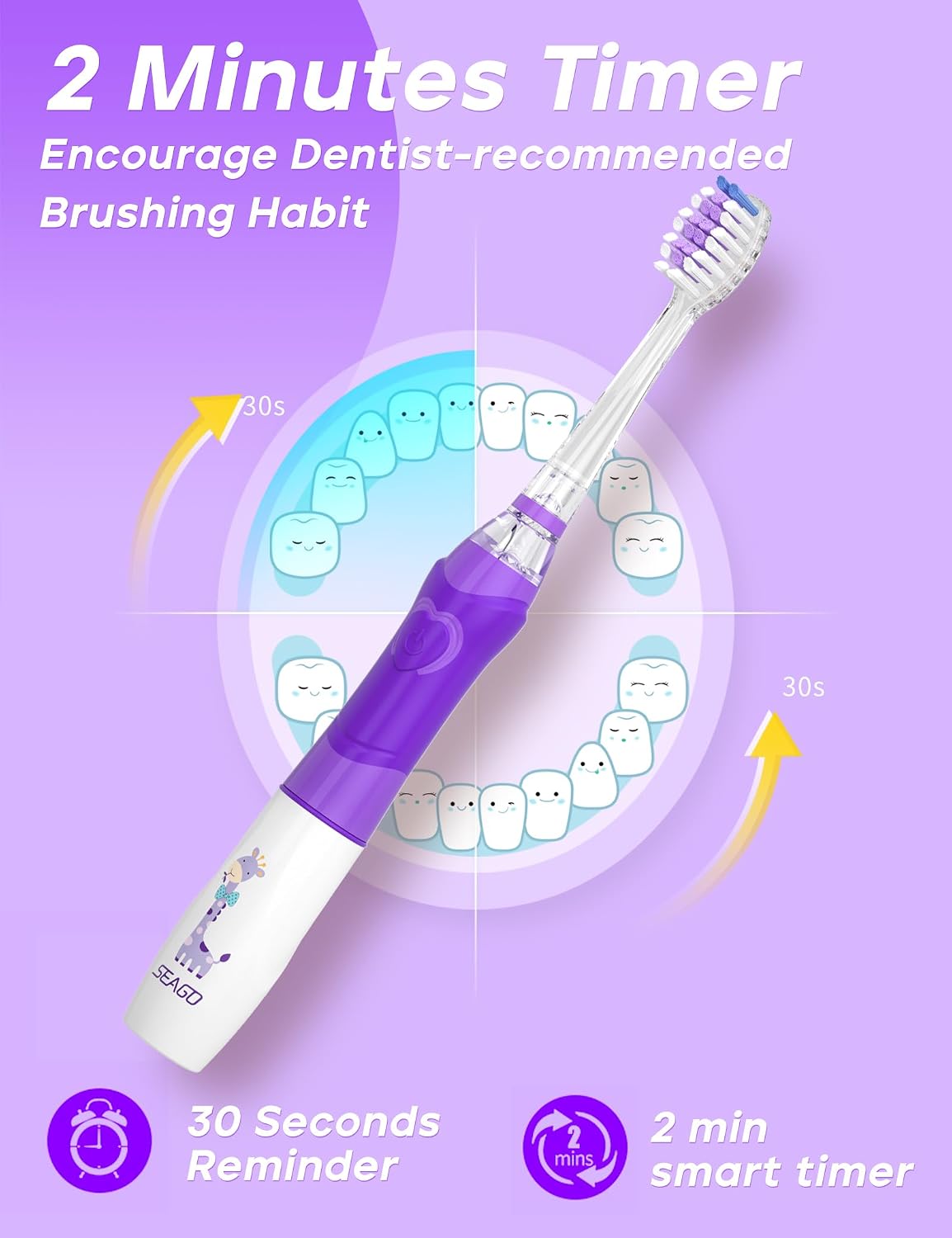 Thumbnail 3 de Seago SG-977 Kids Electric Toothbrush 3–12