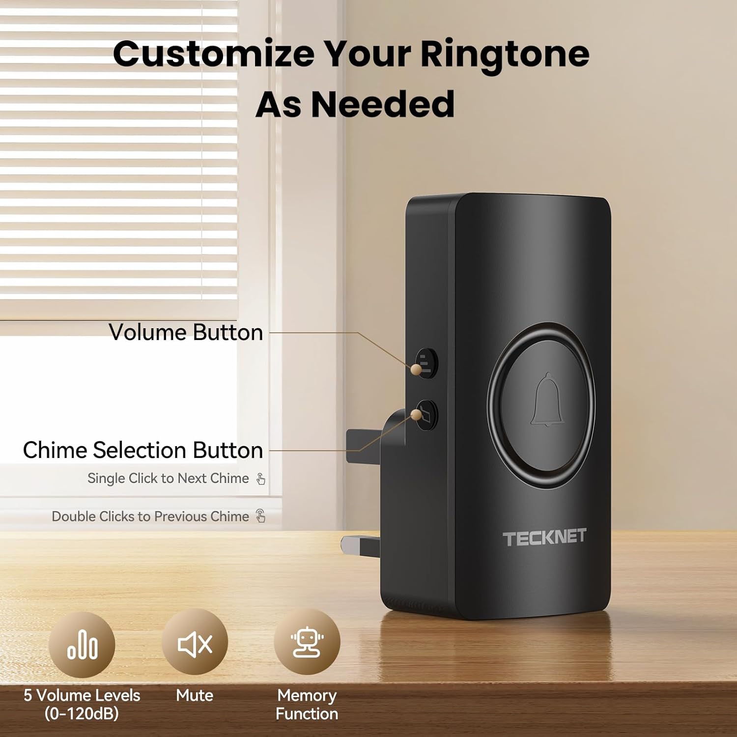 Thumbnail 4 de TECKNET Wireless Doorbell 2 Receivers