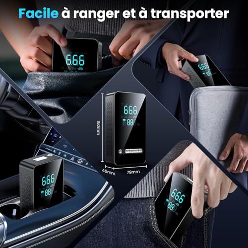 Detalle de Ipflin Gonfleur Pneus Voiture Sans Fil – Compresseur à Air Portatif 150 PSI