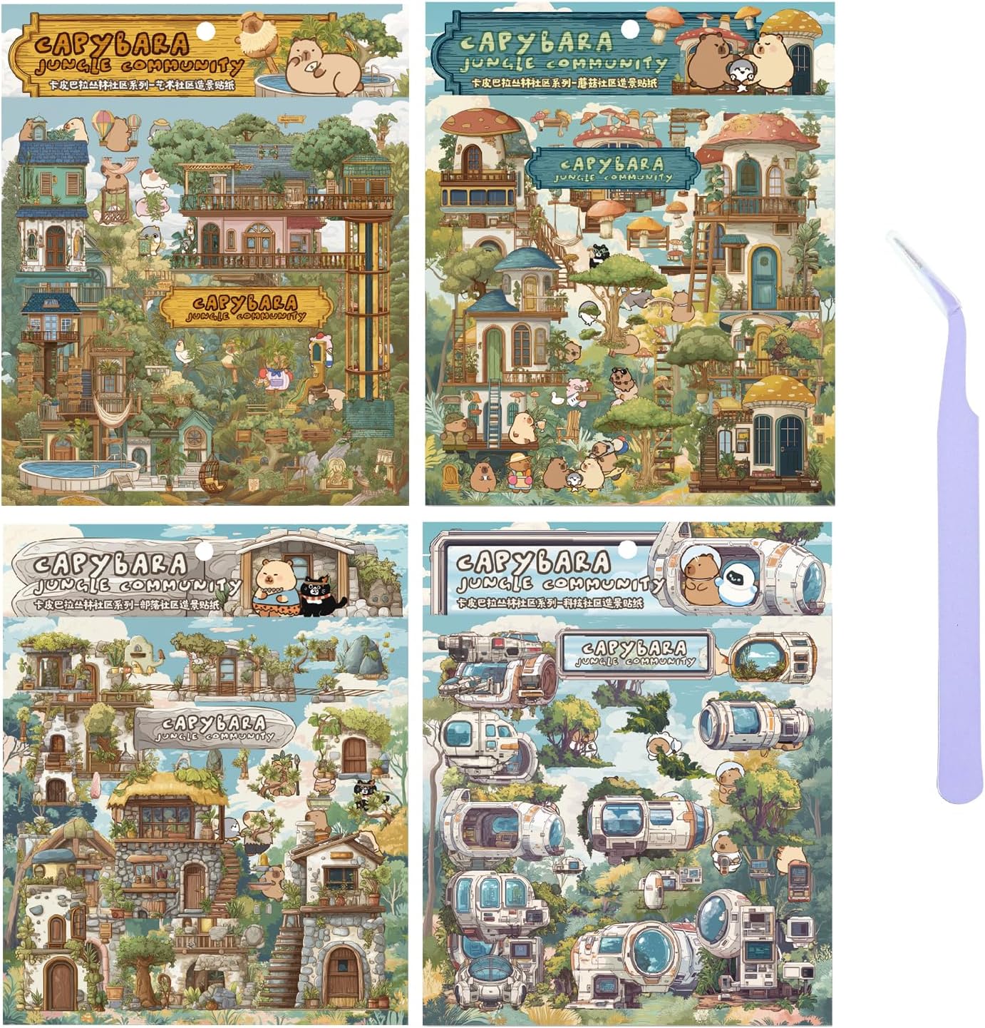 Thumbnail 6 de Girls 3D Miniature Scene Stickers 4 Sets 🧩