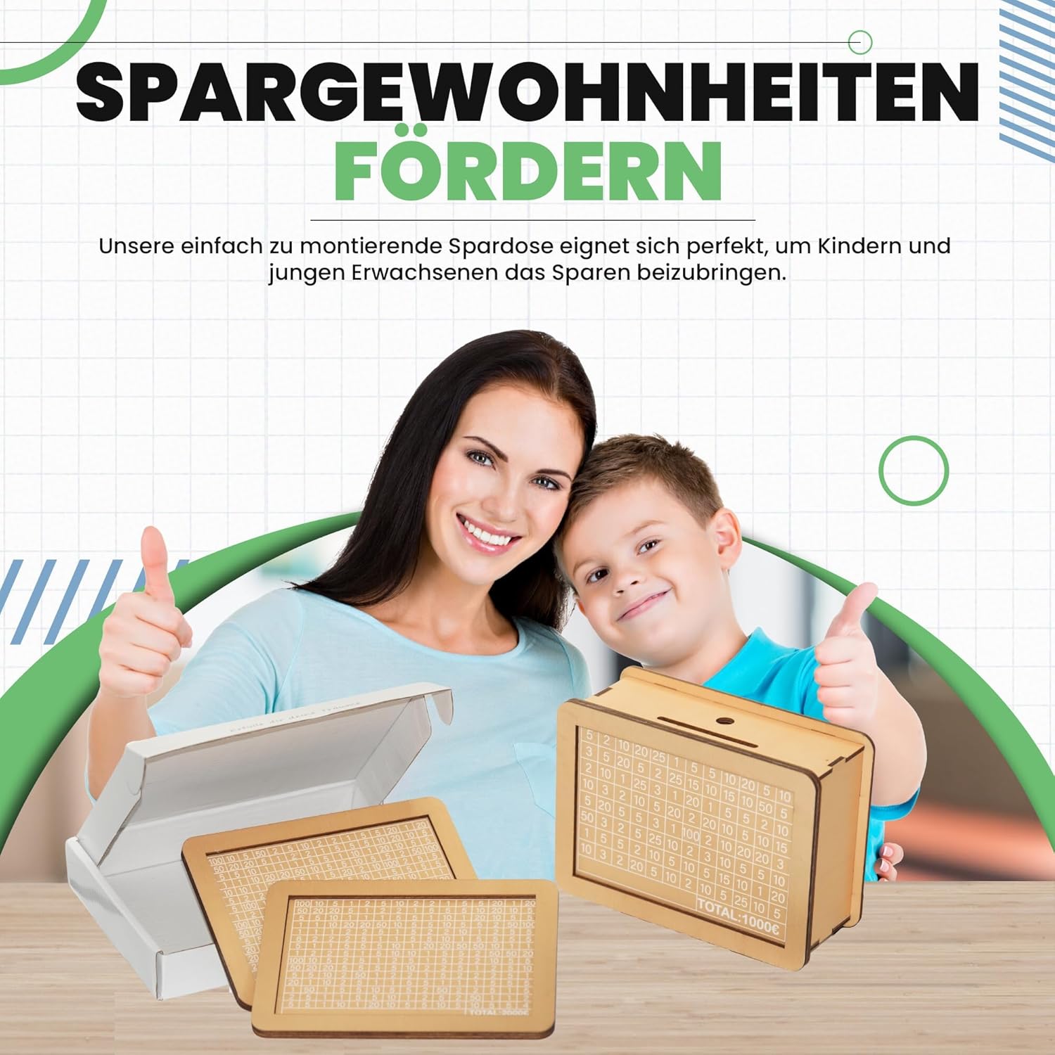 Thumbnail 5 de emybox Spardose aus Holz mit Zähler – Sparbox 18x13x7 cm, hellbraun