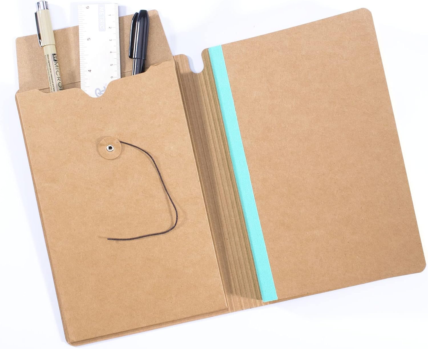 Detalle 2 de Vaessen Creative Stamp Journal Livre Artistique A5 – 48 pages sans lignes, Marron