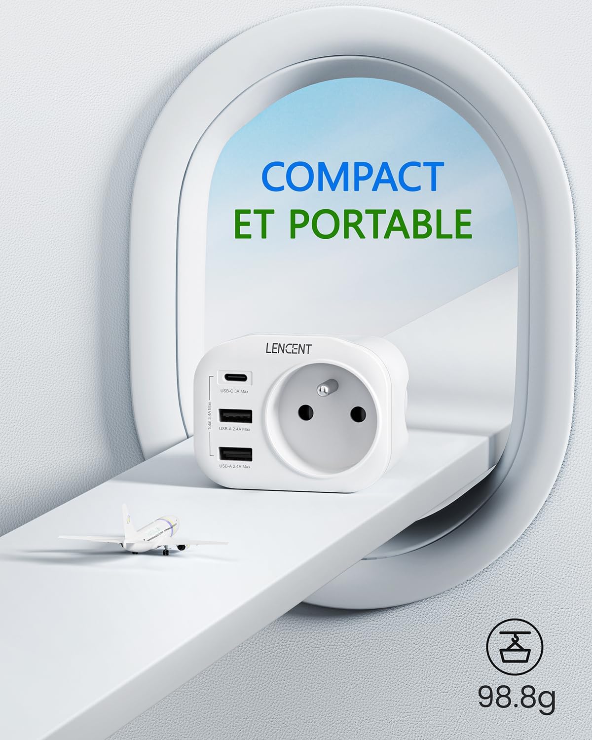 Thumbnail 5 de LENCENT Adaptateur Prise AU 2500W